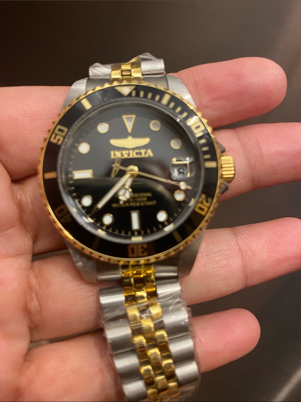 Invicta Two-Tone Black and Gold woman Stainless Steel Watch
